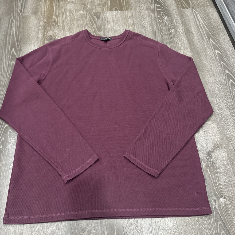 Banana Republic Mens Cotton Blend Waffle Knit Crew Neck Sweater Sweatshirt